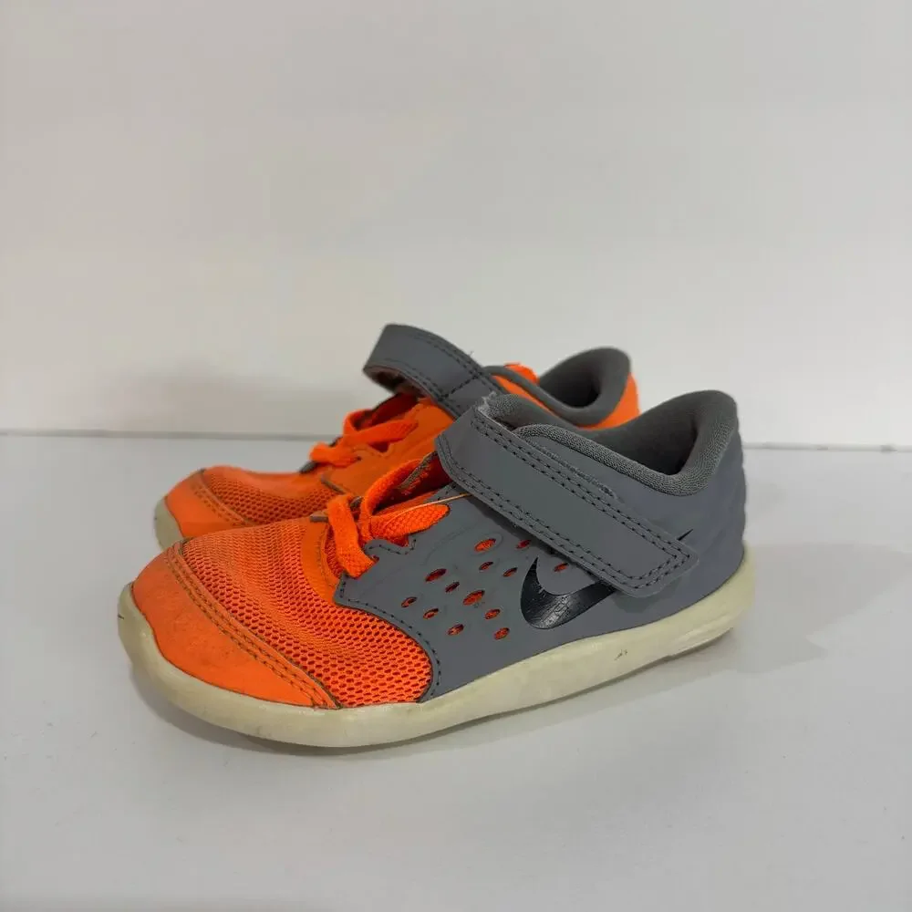 Nike Toddler Lunar Stelos Sneakers Orange Gray Mesh Size 7C